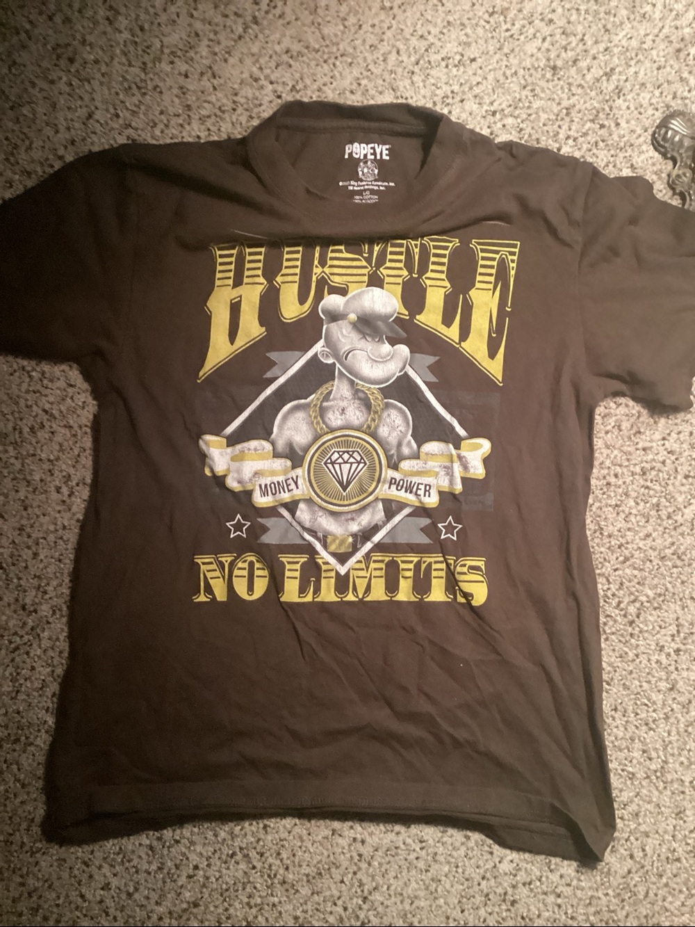 Popeye 'Hustle No Limits' Graphic Tee - Brown